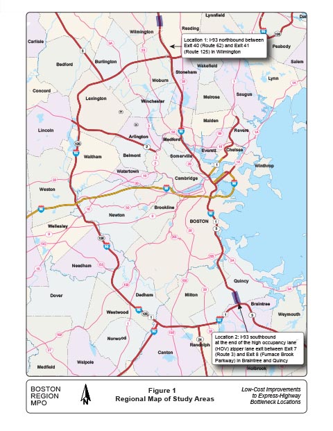 FIGURE 1. Regional Map of Study Areas
Figure 1 is a map showing the two locations selected for the study.